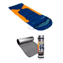 Saco de Dormir Freedom -1,5C A -3,5C Azul e Laranja + Isolante Térmico Eva Aluminzado Unica
