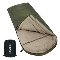 Saco de dormir HizyNice 0C para adultos, acampamento de inverno, XXL, verde