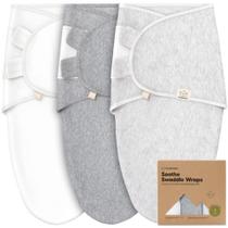 Saco de Dormir KeaBabies para Bebês (0-3 Meses) - Pacote com 3 Unidades Cloud