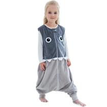 Saco de dormir MICHLEY Toddler com pés de tubarão cinza sem mangas Saco de dormir MICHLEY Toddler com pés de tubarão cinza sem mangas