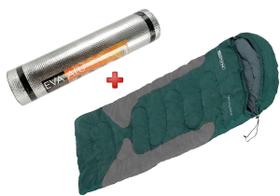 Saco de Dormir Nautika Freedom Verde e Cinza + Isolante Térmico Nautika