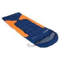 Saco de dormir NTK do tipo misto de temperaturas -1,5C à -3,5C com bolsa de transporte e capuz Freedom Azul e laranja