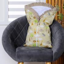 Saco de Dormir para Bebê Inverno Estampado Acolchoado com Zíper 100% Algodão - Mãe e Filho