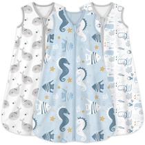 Saco de dormir para bebês Yoofoss de 0 a 6 meses, 0,5 tog, 100% algodão, pacote com 3 Saco de dormir para bebês Yoofoss de 0 a 6 meses, 0,5 tog, 100% algodão, pacote com 3