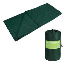 Saco de dormir solteiro com ziper 1,92 x 0,75 confortável e leve camping pescaria sitio a.f maringá ( saco de dormir-verde )