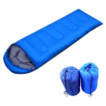 Saco de Dormir Solteiro Envelope Impermeável Acampamento Ultraleve Adulto Azul Claro 210*74*4cm WCT FITNESS