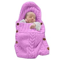 Saco de dormir Swaddle Wrap XMWEALTHY Newborn Baby Knit rosa Saco de dormir Swaddle Wrap XMWEALTHY Newborn Baby Knit rosa