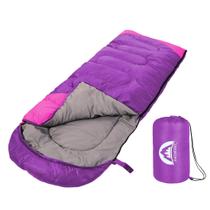 Saco de dormir SWTMERRY 3 Seasons impermeável para acampar roxo