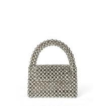 Saco De Envelope Simples Brilhante Tecido À Mão Cordão Ombro Telefone Crossbody Saco Canto Acrílico