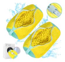 Saco de Lavagem Limpeza Tênis Sapatos para Máquina de Lavar Cor:Amarelo