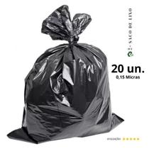 Saco De Lixo 100 Litros 0,15 Micras 20 Unidades Extra Forte
