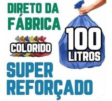 Saco De Lixo 100 Litros 100 Un Colorido Super Reforçado