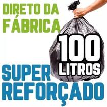 Saco De Lixo 100 Litros 100 Un Preto Super Reforçado Adc147 Cor:Preto