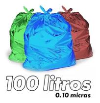 Saco De Lixo 100 Litros Colorido Reforçado 0,10 Micras 100u Saco De Lixo 100 Litros Colorido Reforçado 0,10 Micras 100u
