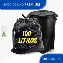 Saco De Lixo 100 Litros Reforçado Resistente - 50 Unidades