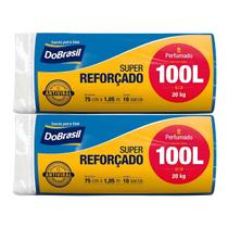 Saco de Lixo 100 litros Super Reforçado Antimicrobiano Azul DoBrasil KIT 2 PACOTES