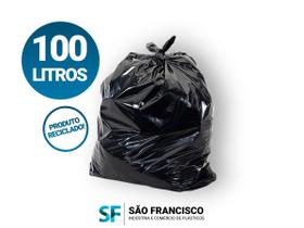 Saco De Lixo 100L 100 UN Plástico Preto Reforçado/Resistente