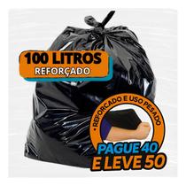 Saco De Lixo 100l Reforçado Grosso Para Uso Pesado Preto