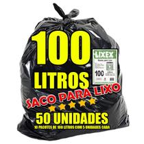 Saco De Lixo 100l Resistente Preto Lixex - 10 Pacotes 50 Und