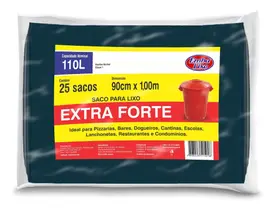 Saco De Lixo 110L Extra Forte Com 25 Unidades Embalixo