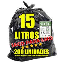 Saco de Lixo 15 Litros Resistente - 10 pacotes (200 sacos)