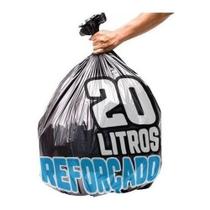 Saco De Lixo 20 Litros 200 Un Preto Reforçado