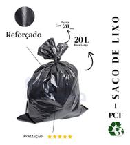 Saco De Lixo 20 Litros Super Reforçado Preto - 20 Unidades