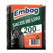 Saco de Lixo 200 Litros Reforçado Resistente 100Un Embag