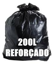 Saco de lixo 200 litros super reforçado grosso c/ 200 un