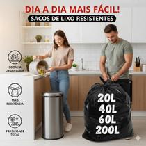 Saco de Lixo 200L Reforçado Micra 0,4 Grande Capacidade
