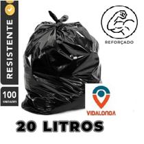 Saco De Lixo 20lts Preto Super Resistente E Reforçado