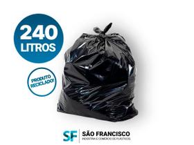 Saco De Lixo 240L C/50un Plástico Preto Reforçado/Resistente