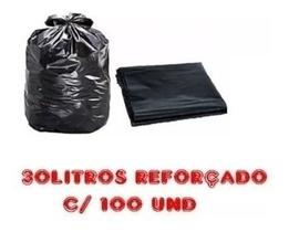 Saco De Lixo 30 Litros Com 100Un Preto Reforçado