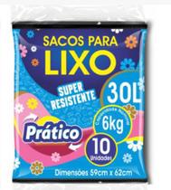 Saco de lixo 30 litros preto prático pct/ 10 unid
