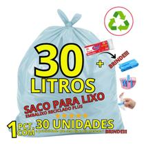 Saco De Lixo 30l Com 30und. Azul- Reciclado Plus Saco De Lixo 30l Com 30und. Azul- Reciclado Plus