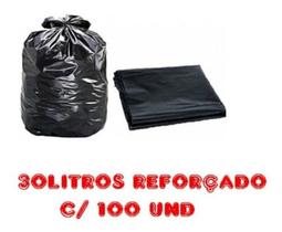 Saco De Lixo 30l Preto Reforçado 100 Unidades Fabricante