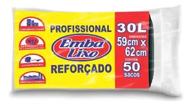 Saco De Lixo 30l Reforçado Embalixo - 50 Unidades Cor Preto