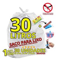 Saco De Lixo 30l - Repelente C/ 30und + Brinde Reforçado Saco De Lixo 30l - Repelente C/ 30und + Brinde Reforçado