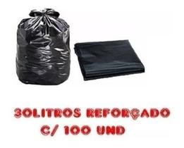 Saco De Lixo 30litros C/ 100 Un Preto Reforçado