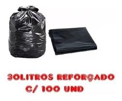 Saco De Lixo 30litros C/ 100 Un Preto Reforçado