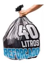 Saco De Lixo 40 Litros 100 Un Preto Reforçado