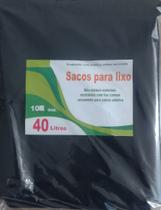 Saco de Lixo 40 Litros Preto Resistente Uso Doméstico 10Un Saco de Lixo 40 Litros Preto Resistente Uso Doméstico 10Un