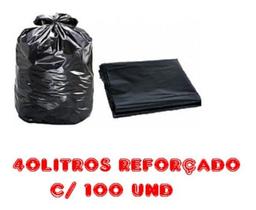 Saco De Lixo 40l Preto C/ 100 Unidades Fabricante