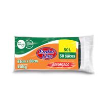 Saco de lixo 50 litros Preto Reforçado Embaixo com 30 unidades