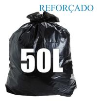 Saco De Lixo 50 Litros Reforçado Preto Com 10 Unidades