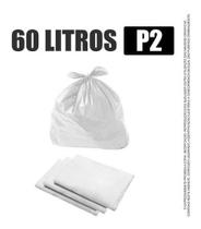 Saco De Lixo 60 Litros P2 Branco Resistente 100 Unidades