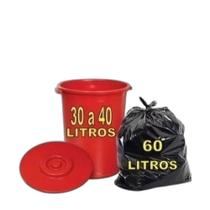 Saco De Lixo 60 Litros Preto 100 Unid Resistente