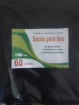 Saco de Lixo 60 Litros Preto Resistente Uso Doméstico 10Un Saco de Lixo 60 Litros Preto Resistente Uso Doméstico 10Un
