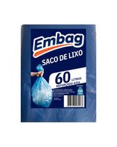 Saco de Lixo Azul 60 Litros Reforçado 100 Unidades Embag