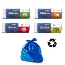 Saco de Lixo Azul Rolo 15L / 30L / 50 L / 100 L - UltraLixo